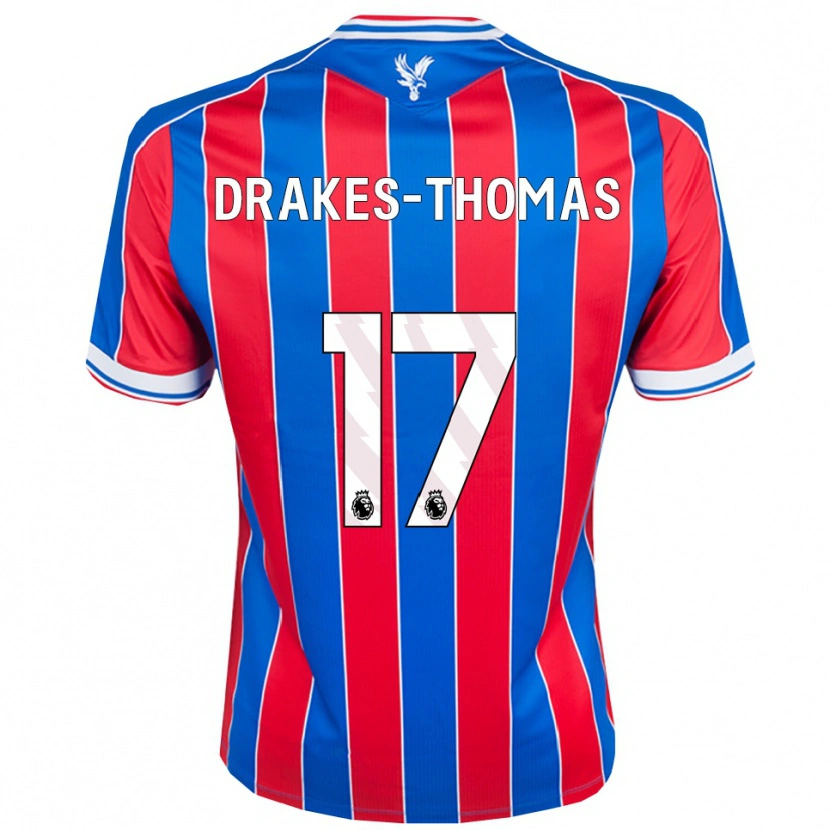 Danxen Kvinder Joél Drakes-Thomas #17 Blå Rød Hvid Hjemmebane Spillertrøjer 2025/26 Trøje T-Shirt