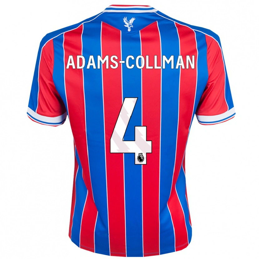 Danxen Kvinder Kai-Reece Adams-Collman #4 Blå Rød Hvid Hjemmebane Spillertrøjer 2025/26 Trøje T-Shirt