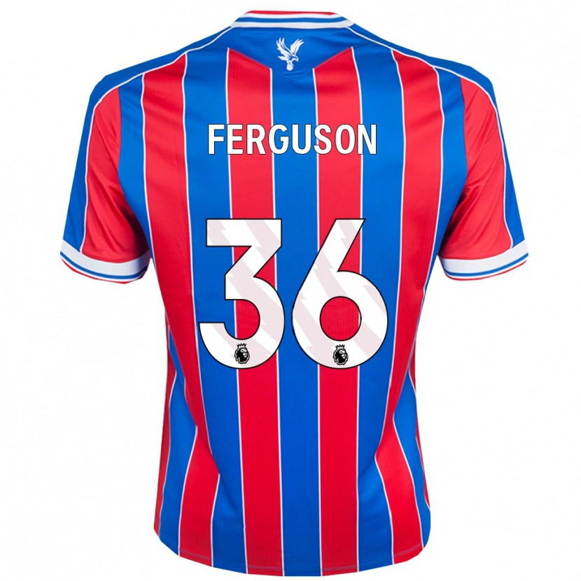Danxen Kvinder Nathan Ferguson #36 Blå Rød Hvid Hjemmebane Spillertrøjer 2025/26 Trøje T-Shirt