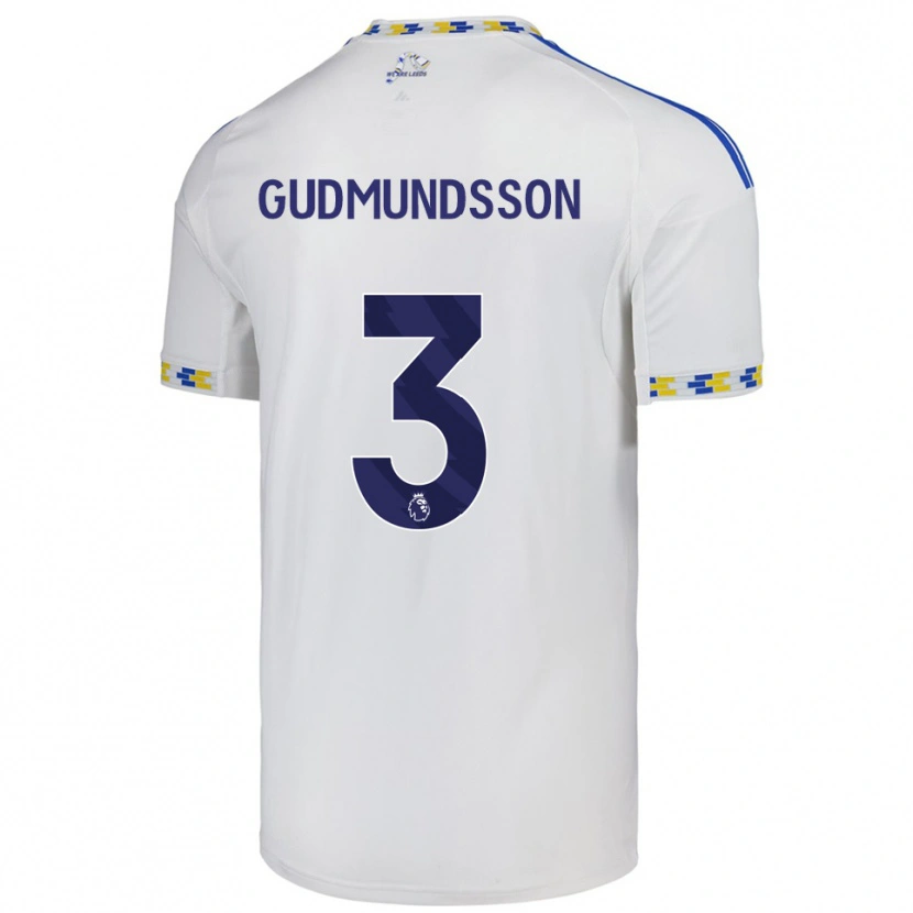 Danxen Kvinder Gabriel Gudmundsson #3 Hvid Blå Hjemmebane Spillertrøjer 2025/26 Trøje T-Shirt
