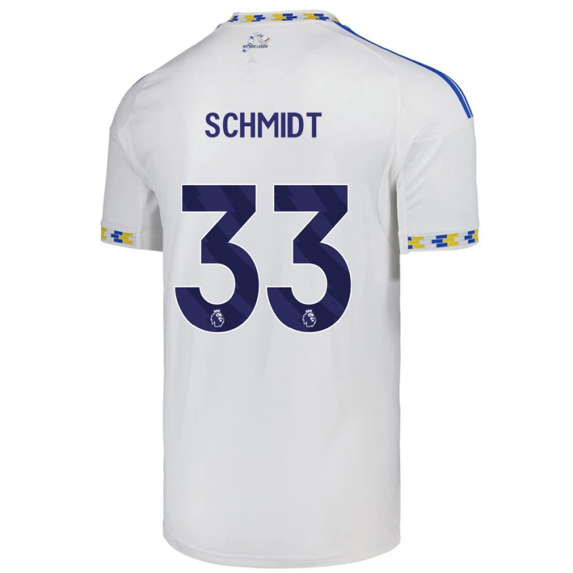 Danxen Kvinder Isaac Schmidt #33 Hvid Blå Hjemmebane Spillertrøjer 2025/26 Trøje T-Shirt