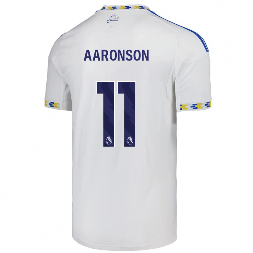 Danxen Kvinder Brenden Aaronson #11 Hvid Blå Hjemmebane Spillertrøjer 2025/26 Trøje T-Shirt