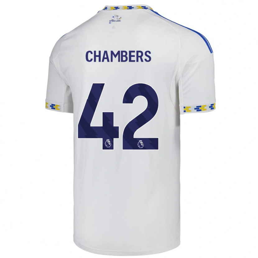 Danxen Kvinder Sam Chambers #42 Hvid Blå Hjemmebane Spillertrøjer 2025/26 Trøje T-Shirt