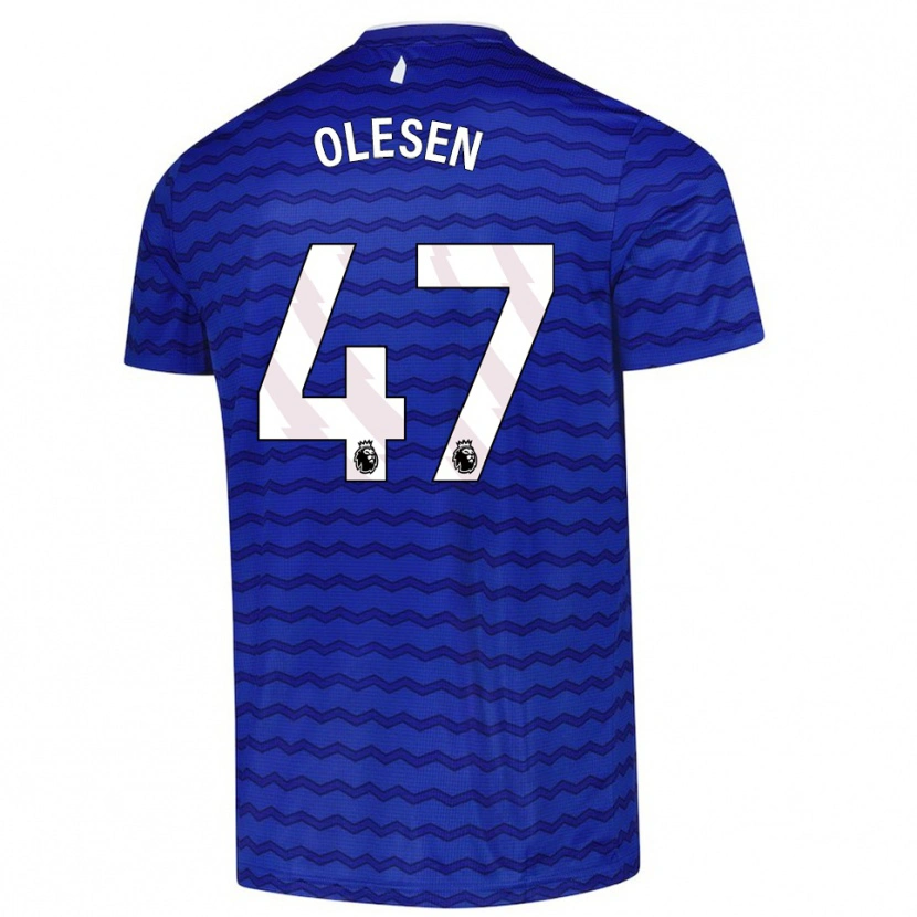 Danxen Kvinder Karoline Olesen #47 Blå Navy Hjemmebane Spillertrøjer 2025/26 Trøje T-Shirt
