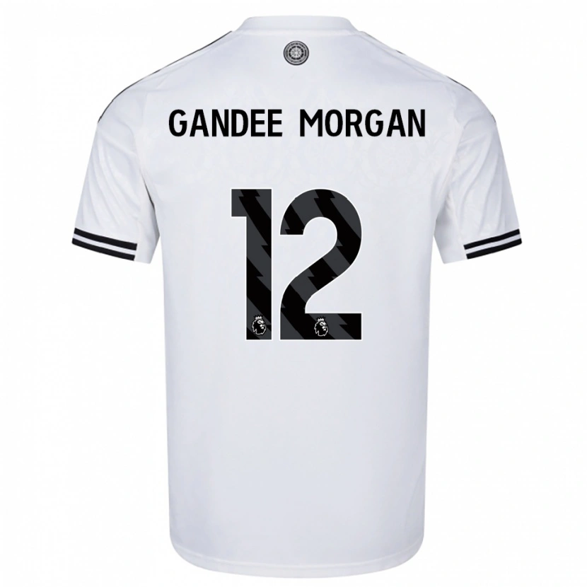 Danxen Kvinder Stella Gandee Morgan #12 Hvid Sort Hjemmebane Spillertrøjer 2025/26 Trøje T-Shirt