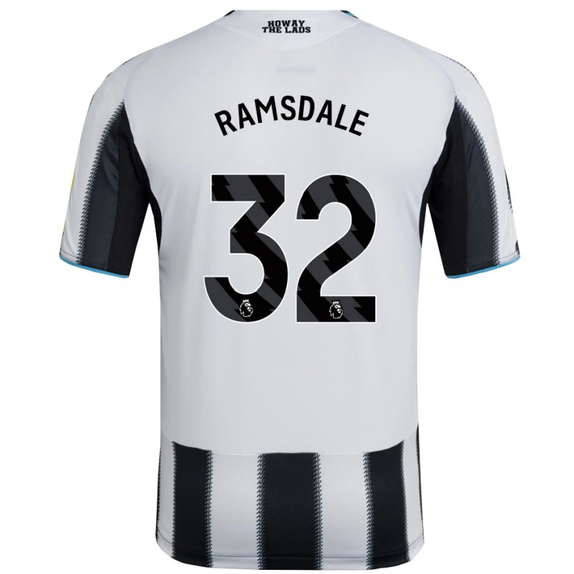 Danxen Kvinder Aaron Ramsdale #32 Sort Hvid Hjemmebane Spillertrøjer 2025/26 Trøje T-Shirt