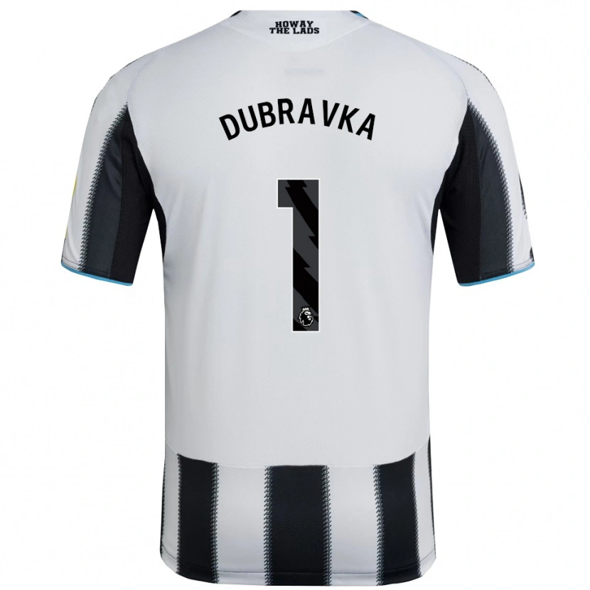 Danxen Kvinder Martin Dúbravka #1 Sort Hvid Hjemmebane Spillertrøjer 2025/26 Trøje T-Shirt