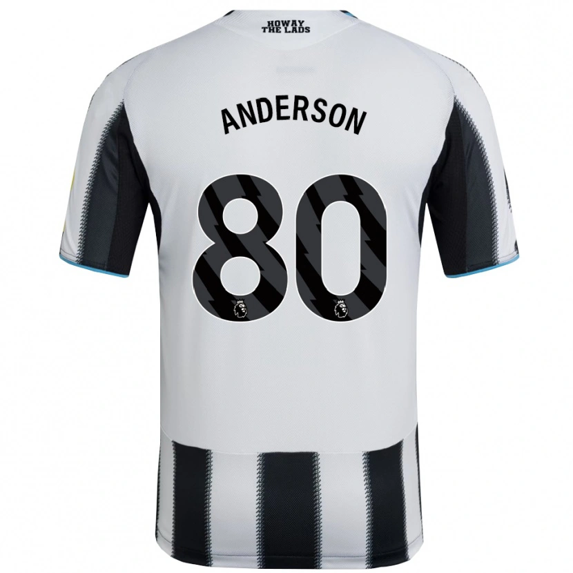 Danxen Kvinder Will Anderson #80 Sort Hvid Hjemmebane Spillertrøjer 2025/26 Trøje T-Shirt