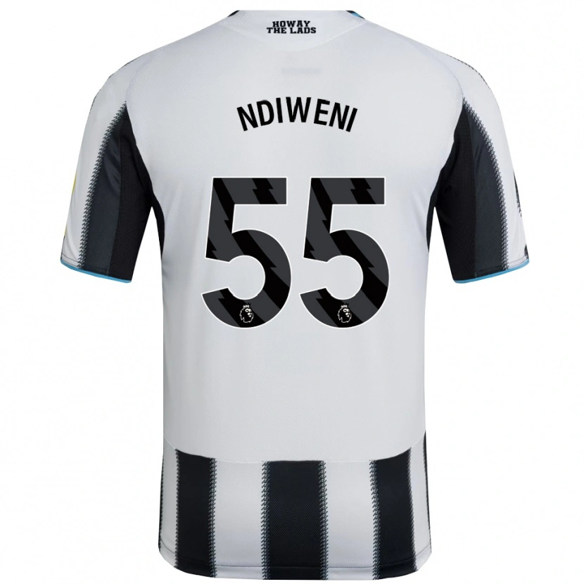 Danxen Kvinder Michael Ndiweni #55 Sort Hvid Hjemmebane Spillertrøjer 2025/26 Trøje T-Shirt
