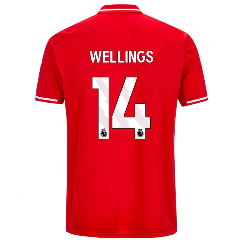 Danxen Kvinder Charlie Wellings #14 Rød Hvid Hjemmebane Spillertrøjer 2025/26 Trøje T-Shirt