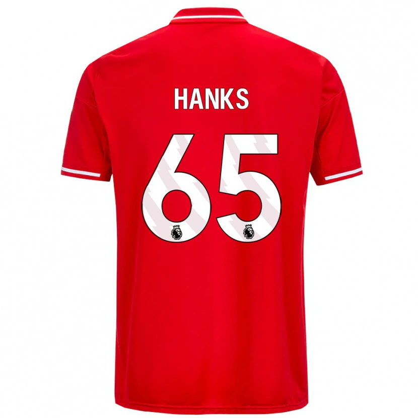 Danxen Kvinder Justin Hanks #65 Rød Hvid Hjemmebane Spillertrøjer 2025/26 Trøje T-Shirt