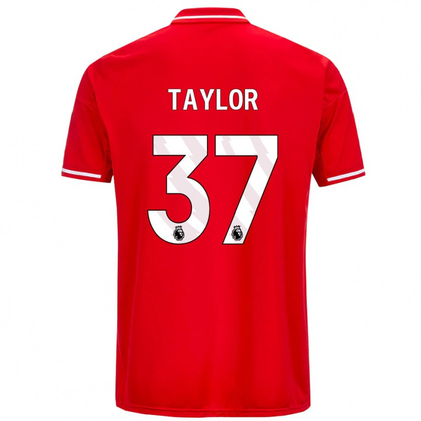 Danxen Kvinder Dale Taylor #37 Rød Hvid Hjemmebane Spillertrøjer 2025/26 Trøje T-Shirt
