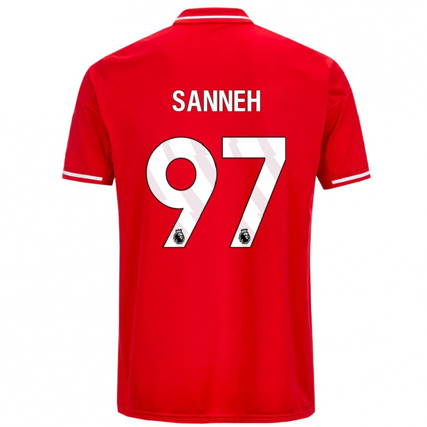 Danxen Kvinder Buba Sanneh #97 Rød Hvid Hjemmebane Spillertrøjer 2025/26 Trøje T-Shirt