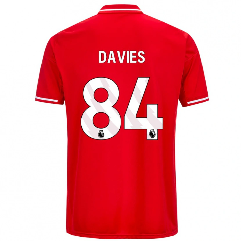 Danxen Kvinder Isaac Davies #84 Rød Hvid Hjemmebane Spillertrøjer 2025/26 Trøje T-Shirt