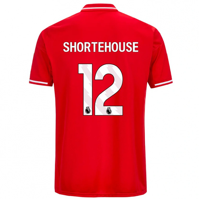Danxen Kvinder Michael Shortehouse #12 Rød Hvid Hjemmebane Spillertrøjer 2025/26 Trøje T-Shirt