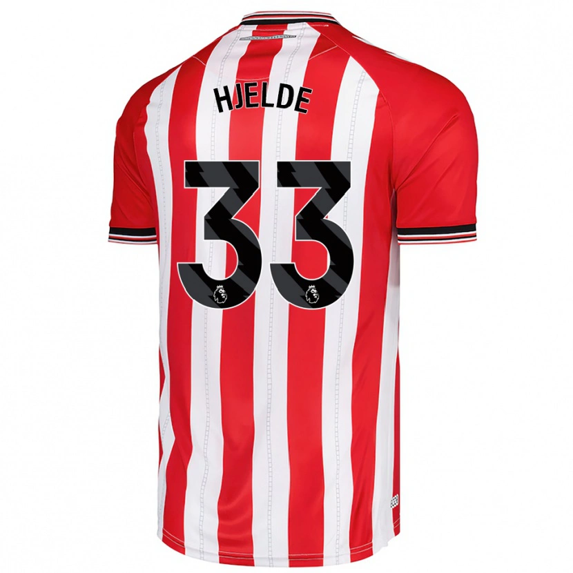 Danxen Kvinder Leo Fuhr Hjelde #33 Rød Hvid Hjemmebane Spillertrøjer 2025/26 Trøje T-Shirt