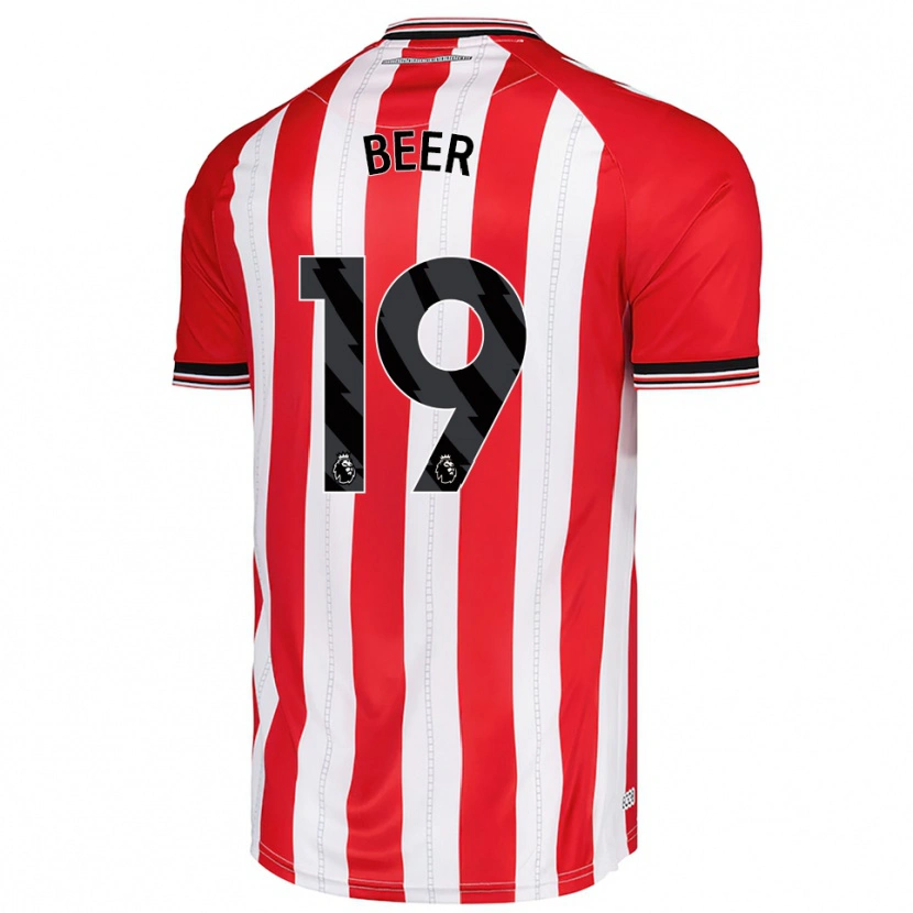 Danxen Kvinder Megan Beer #19 Rød Hvid Hjemmebane Spillertrøjer 2025/26 Trøje T-Shirt