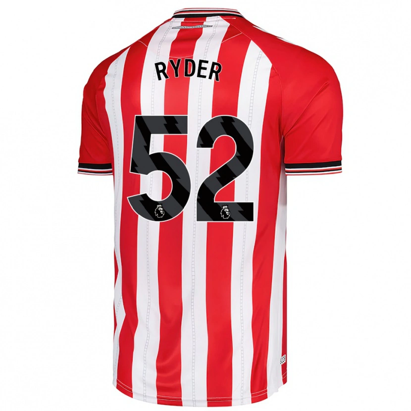 Danxen Kvinder Joe Ryder #52 Rød Hvid Hjemmebane Spillertrøjer 2025/26 Trøje T-Shirt