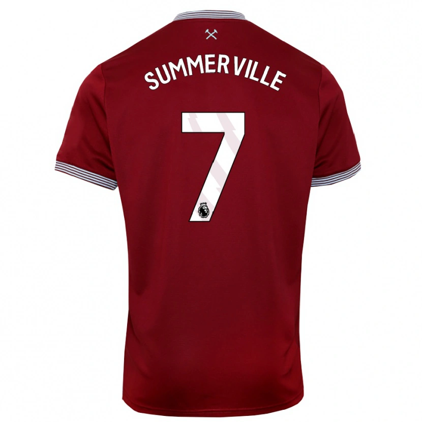 Danxen Kvinder Crysencio Summerville #7 Bourgogne Hvid Hjemmebane Spillertrøjer 2025/26 Trøje T-Shirt