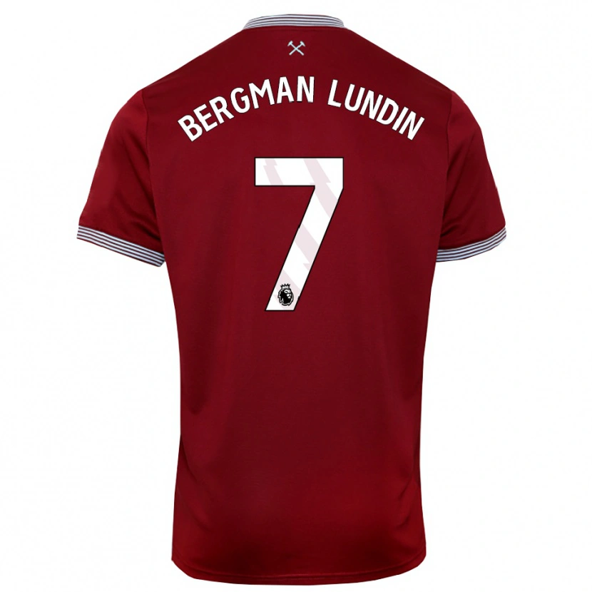 Danxen Kvinder Marika Bergman-Lundin #7 Bourgogne Hvid Hjemmebane Spillertrøjer 2025/26 Trøje T-Shirt