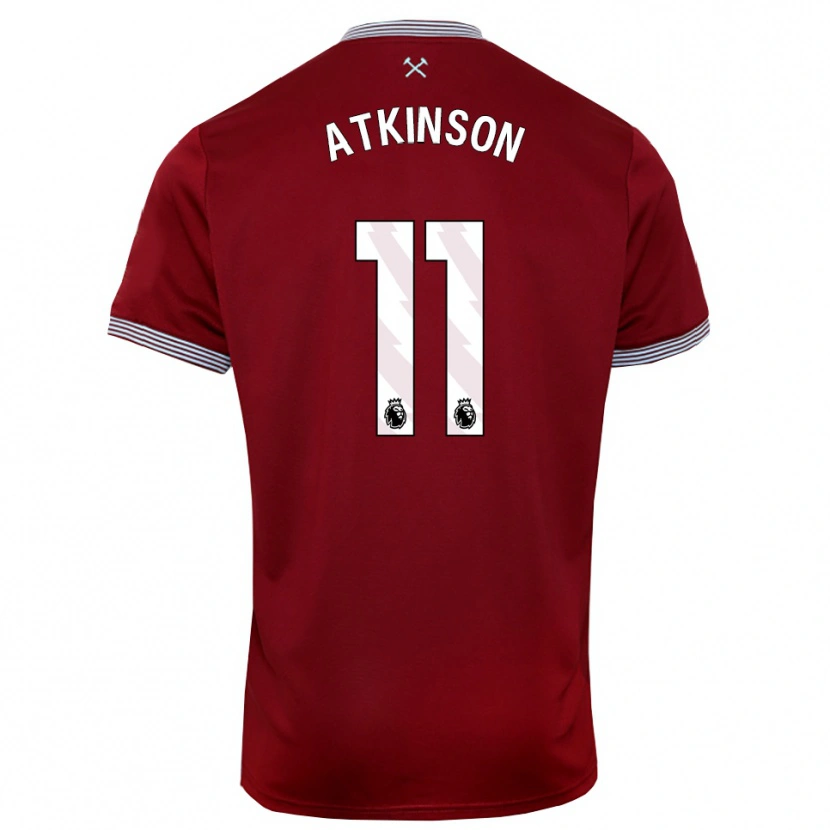 Danxen Kvinder Izzy Atkinson #11 Bourgogne Hvid Hjemmebane Spillertrøjer 2025/26 Trøje T-Shirt