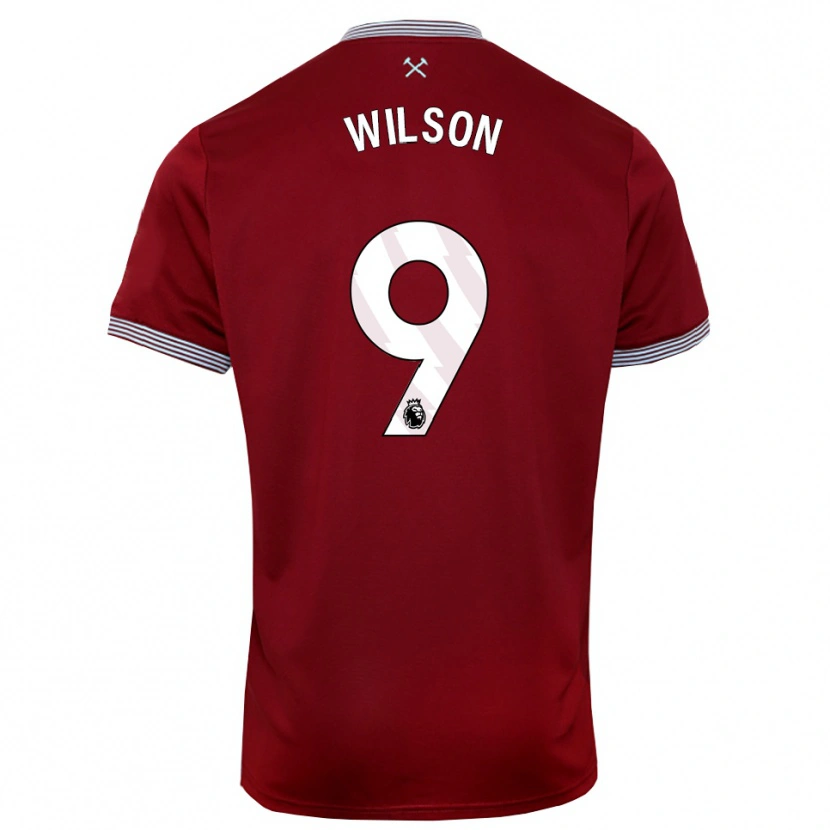 Danxen Kvinder Callum Wilson #9 Bourgogne Hvid Hjemmebane Spillertrøjer 2025/26 Trøje T-Shirt