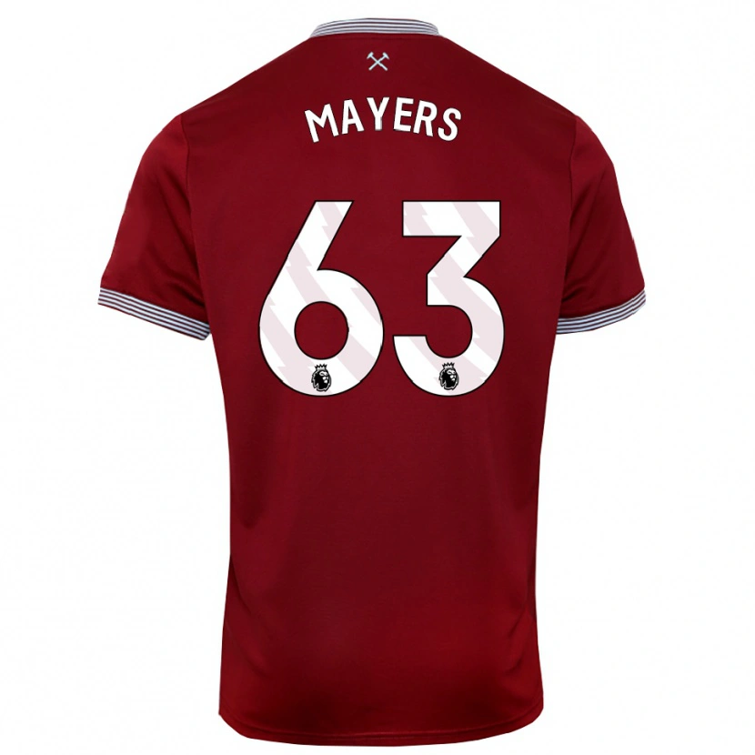 Danxen Kvinder Ezra Mayers #63 Bourgogne Hvid Hjemmebane Spillertrøjer 2025/26 Trøje T-Shirt