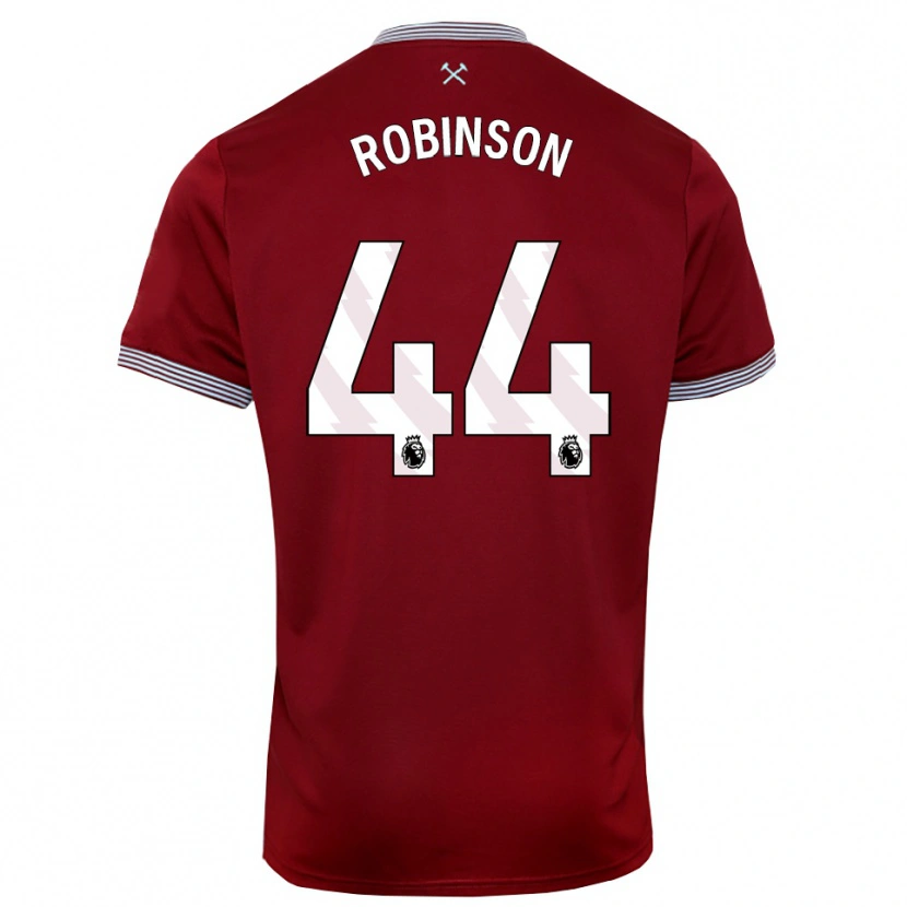 Danxen Kvinder Junior Robinson #44 Bourgogne Hvid Hjemmebane Spillertrøjer 2025/26 Trøje T-Shirt