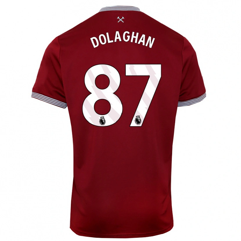 Danxen Kvinder Brad Dolaghan #87 Bourgogne Hvid Hjemmebane Spillertrøjer 2025/26 Trøje T-Shirt