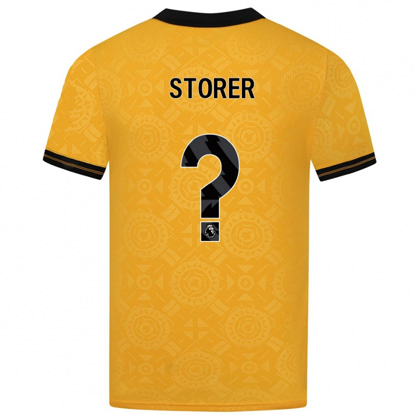 Danxen Kvinder James Storer #0 Gul Sort Hjemmebane Spillertrøjer 2025/26 Trøje T-Shirt