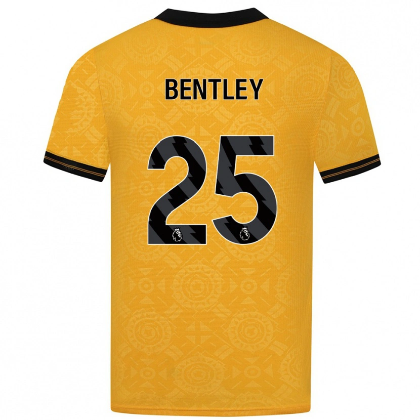 Danxen Kvinder Daniel Bentley #25 Gul Sort Hjemmebane Spillertrøjer 2025/26 Trøje T-Shirt