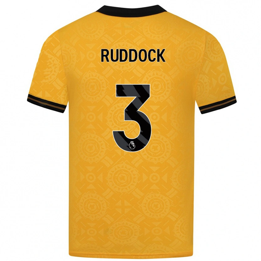 Danxen Kvinder Max Ruddock #3 Gul Sort Hjemmebane Spillertrøjer 2025/26 Trøje T-Shirt