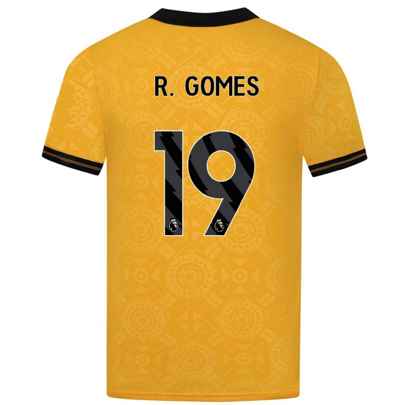 Danxen Kvinder Rodrigo Gomes #19 Gul Sort Hjemmebane Spillertrøjer 2025/26 Trøje T-Shirt