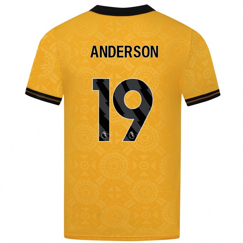 Danxen Kvinder Becky Anderson #19 Gul Sort Hjemmebane Spillertrøjer 2025/26 Trøje T-Shirt
