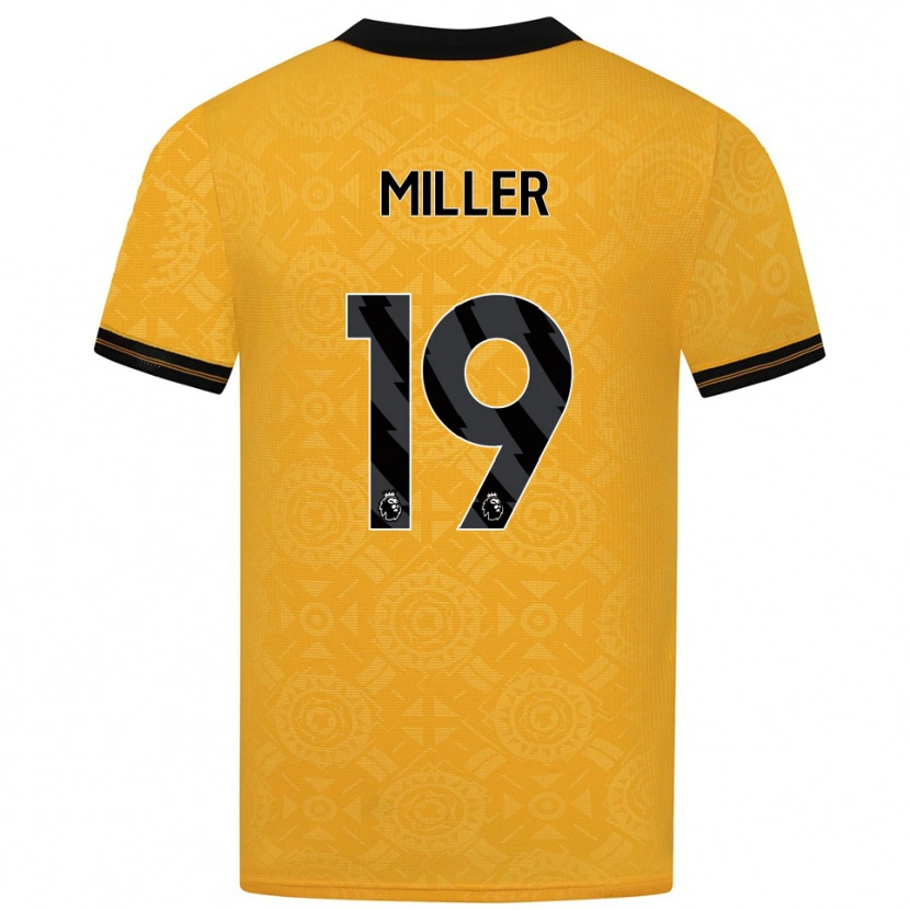 Danxen Kvinder Ali Miller #19 Gul Sort Hjemmebane Spillertrøjer 2025/26 Trøje T-Shirt