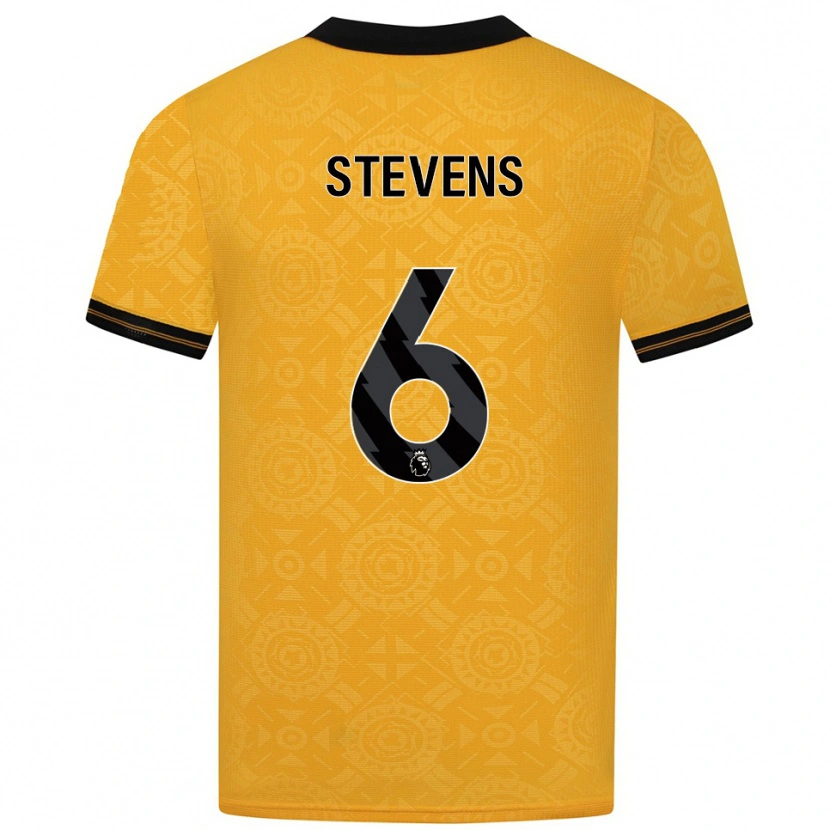 Danxen Kvinder Mason Stevens #6 Gul Sort Hjemmebane Spillertrøjer 2025/26 Trøje T-Shirt
