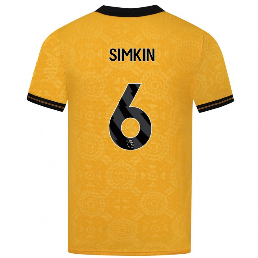 Danxen Kvinder Lily Simkin #6 Gul Sort Hjemmebane Spillertrøjer 2025/26 Trøje T-Shirt