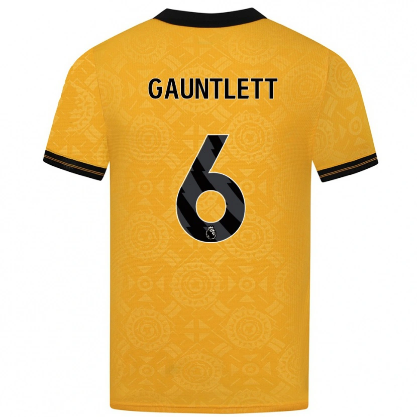 Danxen Kvinder Maz Gauntlett #6 Gul Sort Hjemmebane Spillertrøjer 2025/26 Trøje T-Shirt