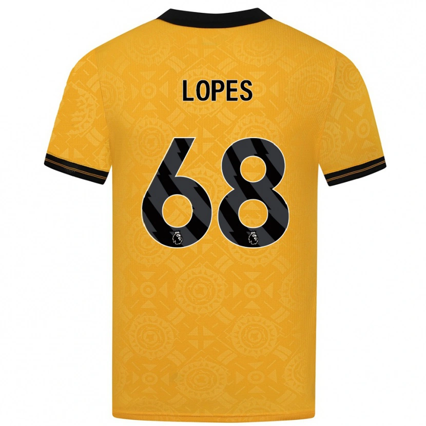 Danxen Kvinder Leo Lopes #68 Gul Sort Hjemmebane Spillertrøjer 2025/26 Trøje T-Shirt