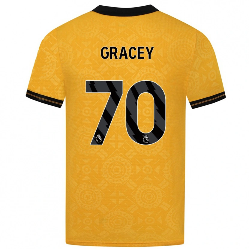 Danxen Kvinder Josh Gracey #70 Gul Sort Hjemmebane Spillertrøjer 2025/26 Trøje T-Shirt