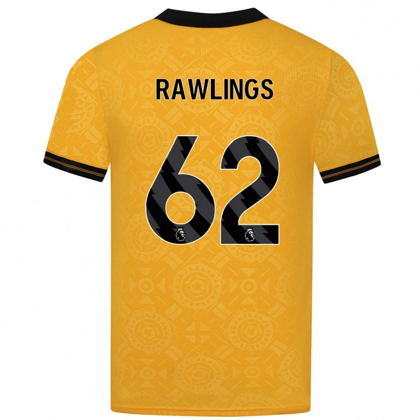 Danxen Kvinder Luke Rawlings #62 Gul Sort Hjemmebane Spillertrøjer 2025/26 Trøje T-Shirt