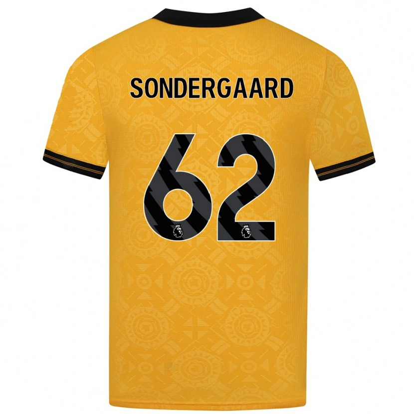 Danxen Kvinder Andreas Sondergaard #62 Gul Sort Hjemmebane Spillertrøjer 2025/26 Trøje T-Shirt