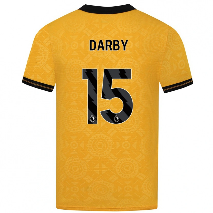 Danxen Kvinder Kelly Darby #15 Gul Sort Hjemmebane Spillertrøjer 2025/26 Trøje T-Shirt