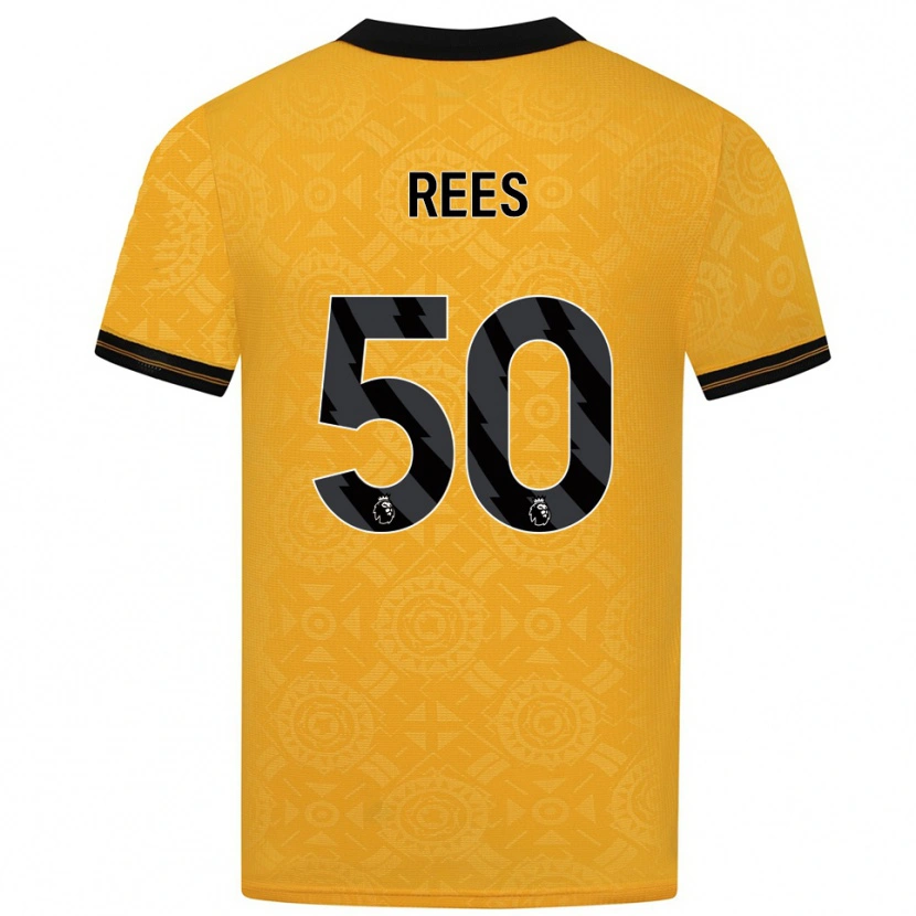 Danxen Kvinder Mason Rees #50 Gul Sort Hjemmebane Spillertrøjer 2025/26 Trøje T-Shirt