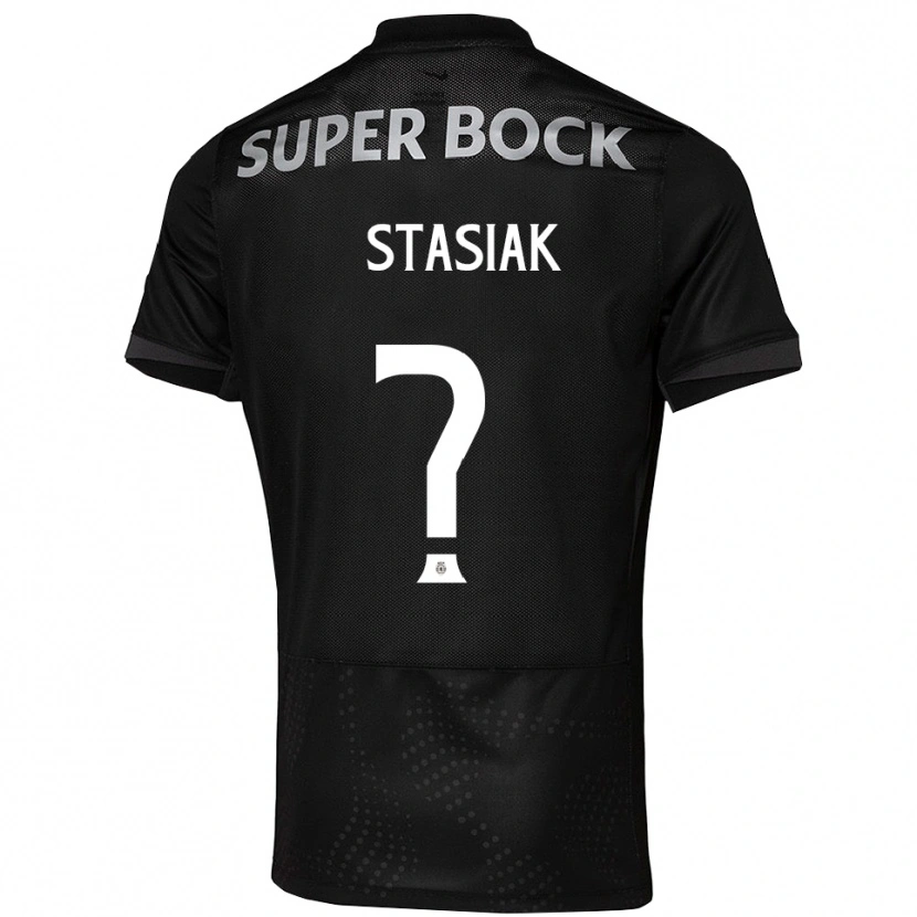 Danxen Kvinder Jakub Stasiak #0 Sort Hvid Udebane Spillertrøjer 2025/26 Trøje T-Shirt