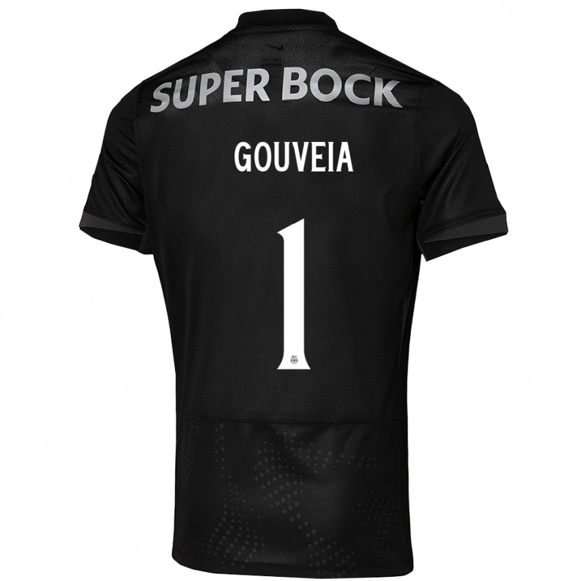 Danxen Kvinder Miguel Gouveia #1 Sort Hvid Udebane Spillertrøjer 2025/26 Trøje T-Shirt