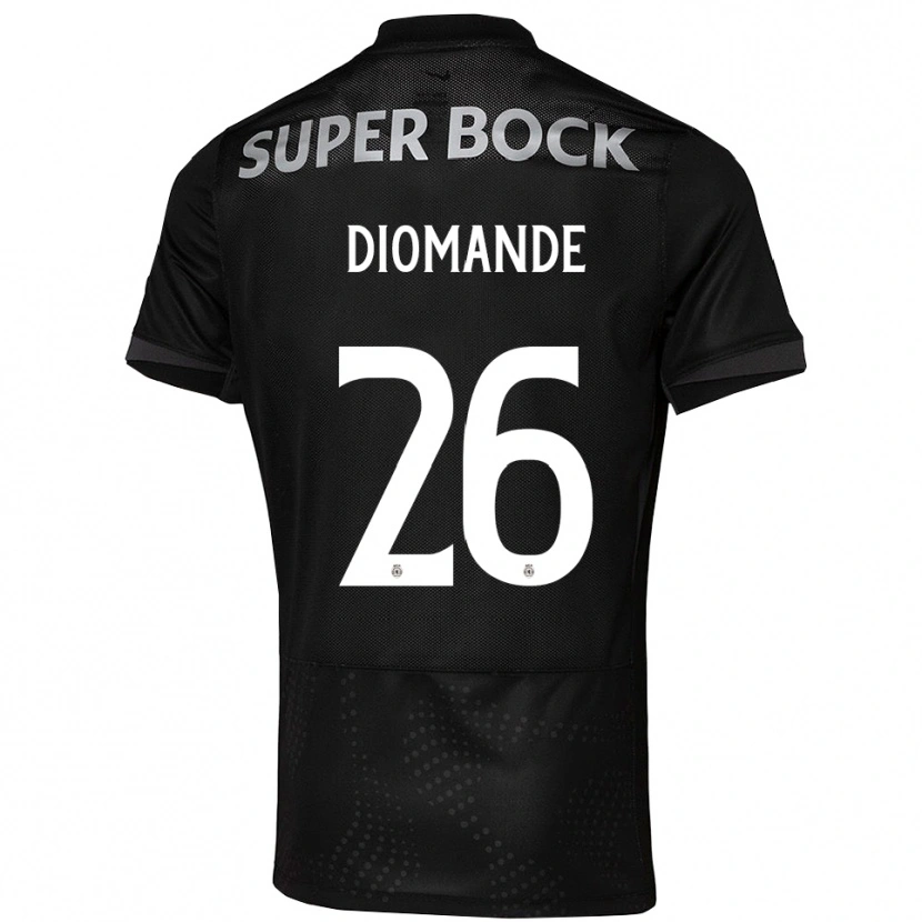 Danxen Kvinder Ousmane Diomande #26 Sort Hvid Udebane Spillertrøjer 2025/26 Trøje T-Shirt
