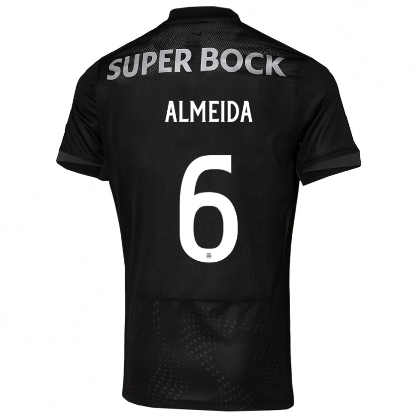 Danxen Kvinder Martim Almeida #6 Sort Hvid Udebane Spillertrøjer 2025/26 Trøje T-Shirt