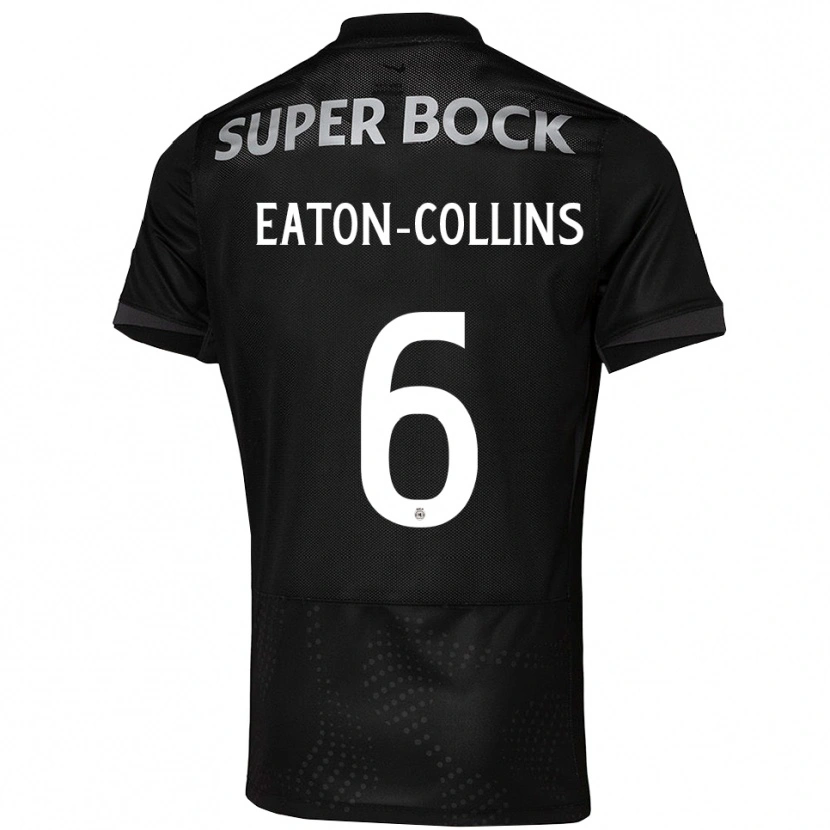 Danxen Kvinder Georgia Eaton-Collins #6 Sort Hvid Udebane Spillertrøjer 2025/26 Trøje T-Shirt