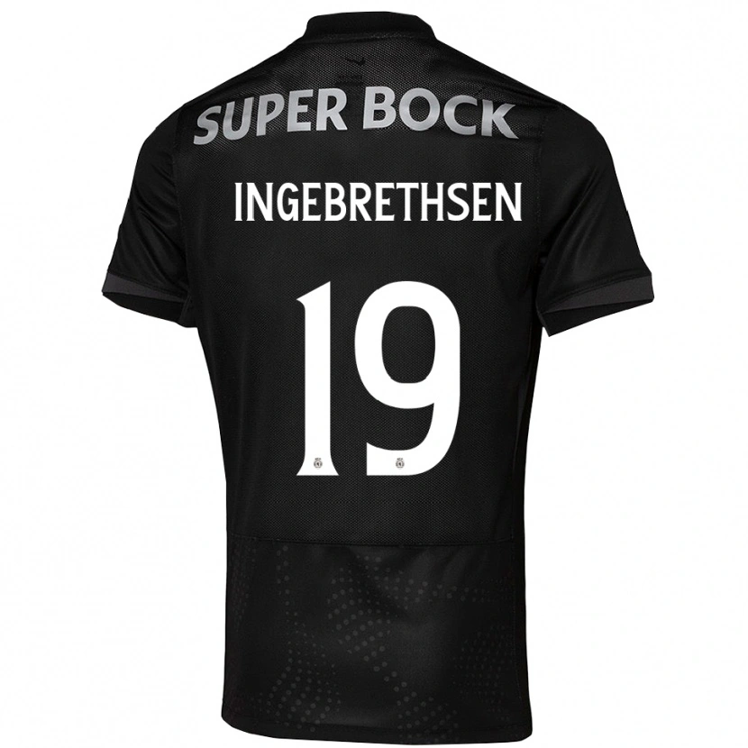 Danxen Kvinder Erik Ingebrethsen #19 Sort Hvid Udebane Spillertrøjer 2025/26 Trøje T-Shirt